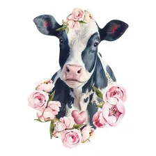 Aplique Papel Decoup Mdf Vaca Flores Apm8-1390 8cm Litoarte Cor Vaca Com Flores Foto mini 1