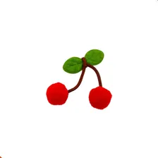 Aplique Para Laços Cereja Com Folha De 15mm Pct 95 Unidades Cor Aplique Vermelho Foto mini 1