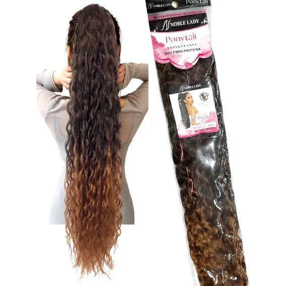 Aplique Rabo De Cavalo Cacheado Bio Fibra Diversos Cor Mt1b/30 - Fibra Proteína Foto 1
