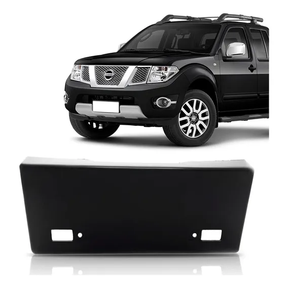 Aplique Suporte Placa Dianteiro Frontier 2008 Á 2014 Preto Foto 1