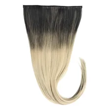Aplique Tic Tac Cabelo Humano Loiro Raiz Esfumada 60cm -75gr Cor Loiro Claro Mechado Com Marrom Foto mini 1