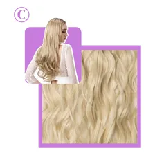 Aplique Tic Tac Loiro Cabelo Orgânico Fácil Aplicação Foto mini 3