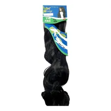 Aplique 60cm Liso Cacheado 140g IdĂȘntico Ao Humano Cor Preto ondulado Foto mini 1