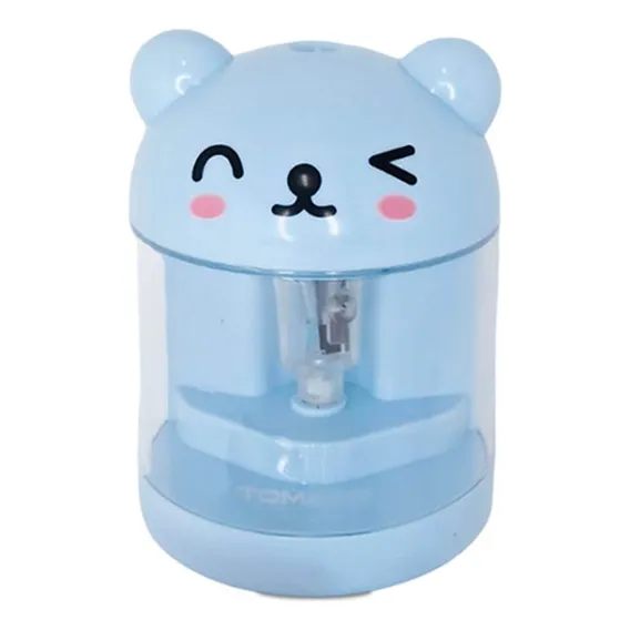 Apontador Lápis Elétrico Bichinhos Infantil Azul Foto 1