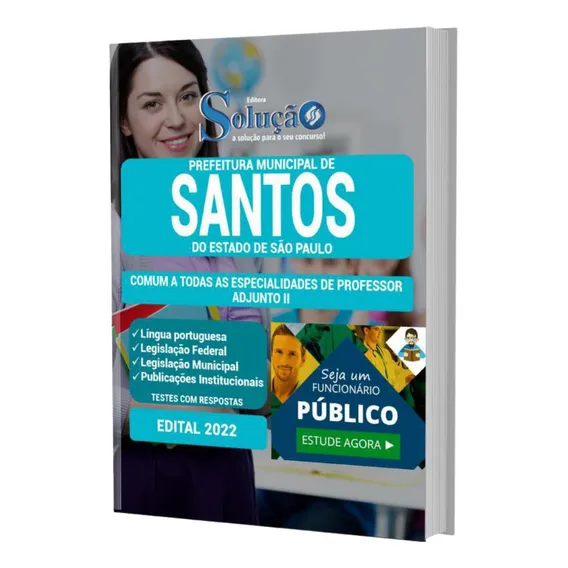 Apostila Prefeitura Santos Sp - Prof Adjunto Ii - Comum Foto 1