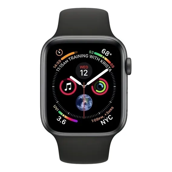 Apple Watch Series 4 44mm caixa 44mm de alumínio space gray pulseira black Foto 1