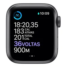 Apple Watch Series 6 (GPS) - Caixa de alumínio cinza-espacial de 4 cm - Pulseira esportiva preto Foto mini 4