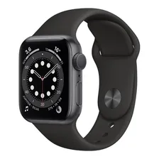 Apple Watch Series 6 (GPS) - Caixa de alumínio cinza-espacial de 4 cm - Pulseira esportiva preto Foto  mini 1
