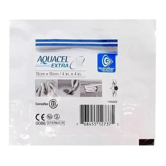 Aquacel Ag Extra Prata Convatec - Medida 10x10cm Foto 1