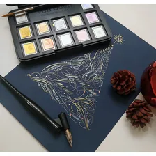 Aquarela Em Pastilha Talens Van Gogh 12 Cores Metálicas Foto mini 4