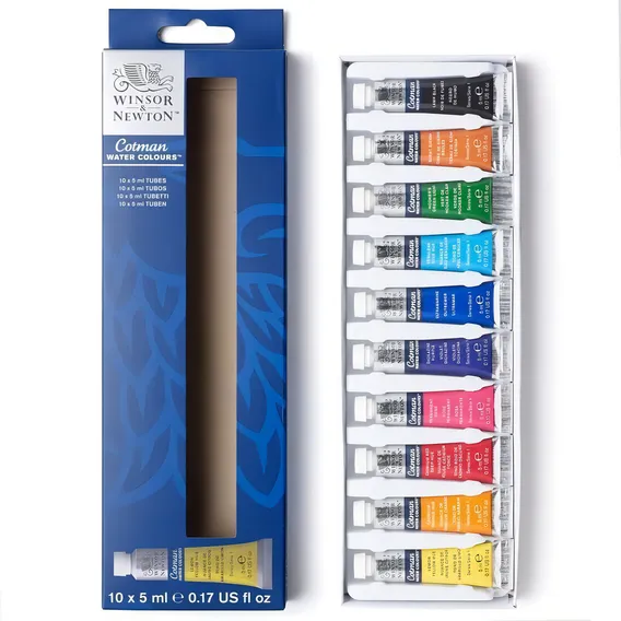 Aquarela Winsor & Newton Cotman 5ml 10 Cores Foto 1