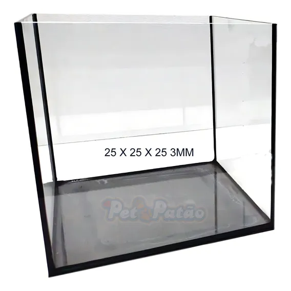Aquario Cubo 15l Lapidado 3mm 25x25x25 ( Aqcb25 ) C/ Nota Foto 1