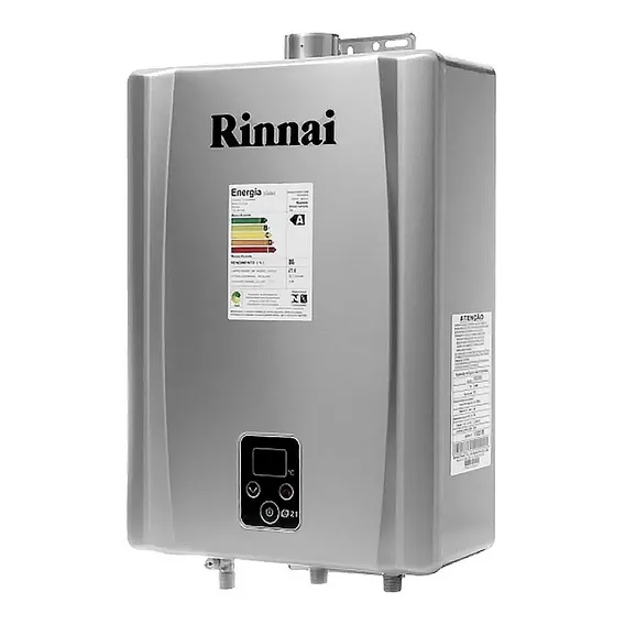 Aquecedor a gás GLP Rinnai Digital E21 prata 127/220V Foto 1