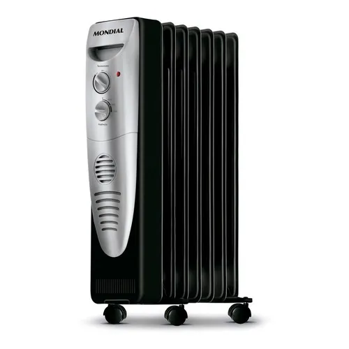 Aquecedor a Óleo Mondial Preto/Prata 1500W A-06 Foto 1