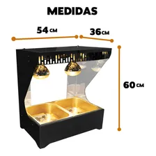 Aquecedor Mantenedor Conservador Batata Fritas Alimentos All Black 2 Cubas Foto mini  2