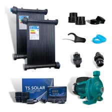 Aquecedor Solar Piscina 15 Placas 3mt Rosca Completo + Bomba Foto  mini 1
