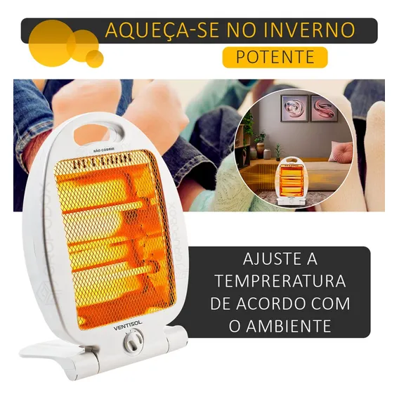 Aquecedor Ventisol quartzo branco 800W 220V Foto 1