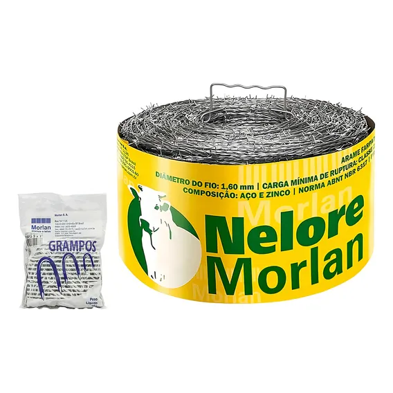 Arame Farpado 500m Nelore Morlan + Grampo Foto 1