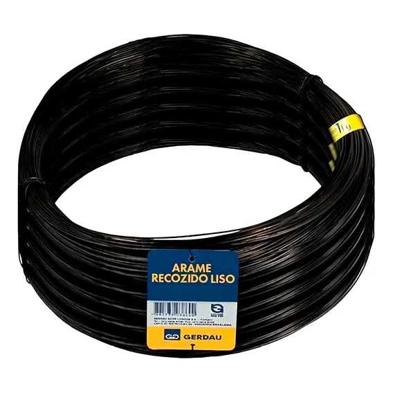 Arame Recozido Liso Grosso 5 Kg - Gerdau Cor Preto Foto 1