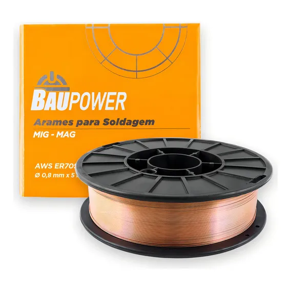 Arame Solda Mig 0,8mm 5kg Er70s-6 - Baupower Foto 1