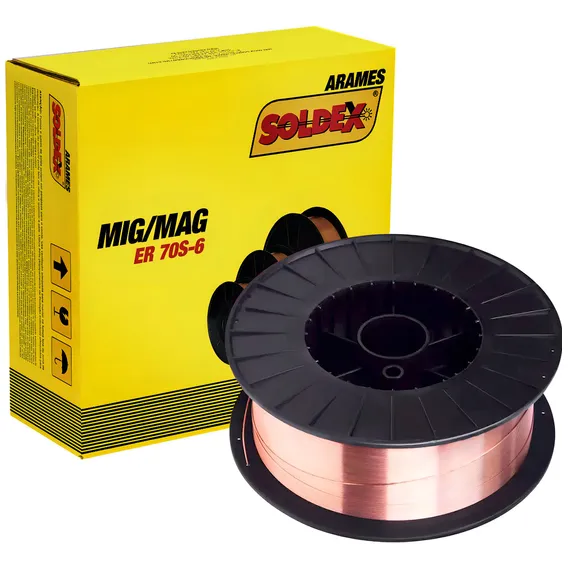Arame Solda Mig Aço Carbono Er70s-6 0,80mm Rolo 5kg Soldex Foto 1
