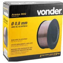 Arame Solda Mig E Mag Vonder 0.8mm Carretel 15kg Foto mini 2