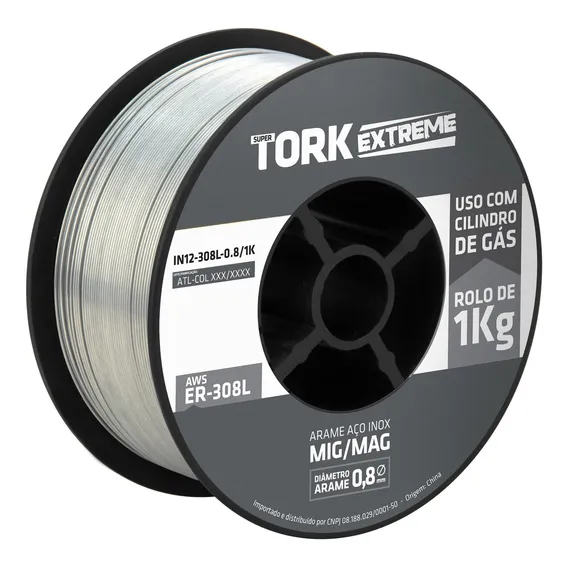Arame Solda Mig Inox 308l Uso Com Gás 0.8mm Rolo De 1kg Tork Cor Cinza Foto 1