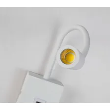 Arandela Cabeceira Leitura Led Branco Usb Interruptor Kit 2 Foto mini 2