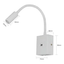 Arandela Cabeceira Leitura Led Branco Usb Interruptor Kit 2 Foto mini 4