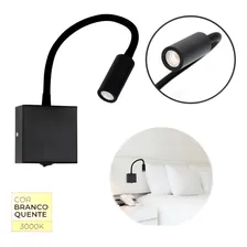 Arandela Cama Leitura Led 3w Haste Flexível 3000k Evy Preto 110V/220V Foto mini 4