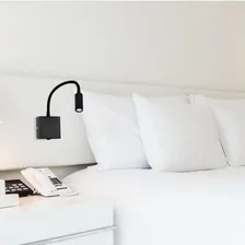 Arandela Cama P/leitura Led 3w 3000k Preta Haste Flexível Estrutura Preto Bivolt Foto mini 4