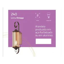Arandela Colonial 240 Marrom Cor Marrom/LEITOSO 110V/220V Foto mini 3