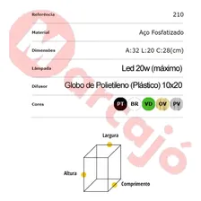 Arandela Colonial Com Globo De Polietileno 210 Preto 110V/220V Foto mini 4