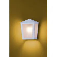 Arandela Colonial Meia Face Quadrada Aço Ideal Ouro Velho Estrutura Branco Foto mini  2