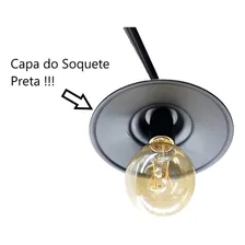 Arandela Completa P/ Tempo 9´´ Enerlux Preta Cor Preto 110V/220V Foto mini 4