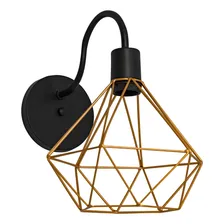 Arandela Diamante Cobre Preto Dourado Luminária Aramada 110V/220V (Bivolt) Foto mini 2