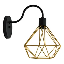 Arandela Diamante Cobre Preto Dourado Luminária Aramada 110V/220V (Bivolt) Foto mini 1