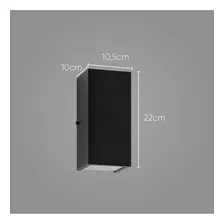 Arandela Duplo Facho Longo + 2 Lâmpada Led Gu10 5w St187 Estrutura Preto Foto mini  2