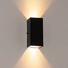 Arandela Duplo Facho Longo + 2 Lâmpada Led Gu10 5w St187 Estrutura Preto 110v/220v (bivolt) Foto mini 2