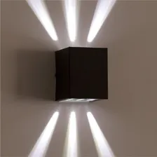 Arandela Efeito 6 Facho Em AlumĂnio + Lâmpada Led 5w St566 Estrutura Marrom Luz Branco quente 220V Foto mini 4