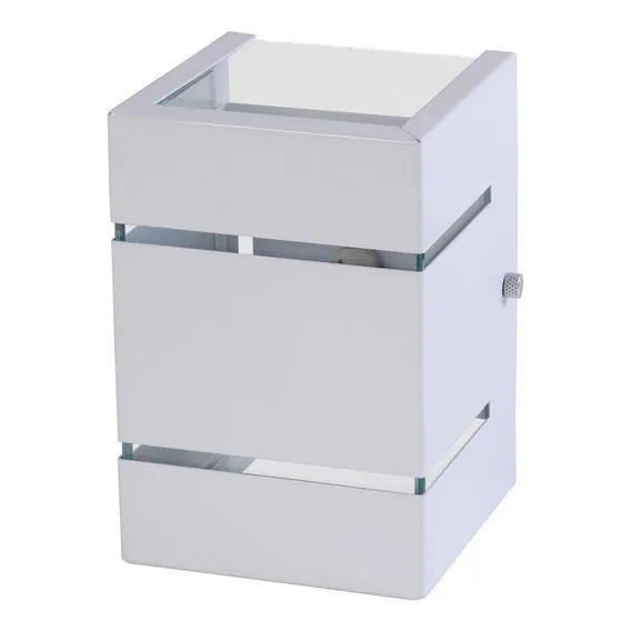 Arandela Externa 2 Focos Branca Vidro Frisada Cor Branco Foto 1