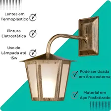 Arandela Externa Colonial Ideal Sextavada Ouro Velho L1b 110V/220V Foto mini 3