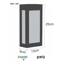 Arandela Externa De Parede Retangular 25 Cm Preto Alz69 Acende a Luz Foto mini  2