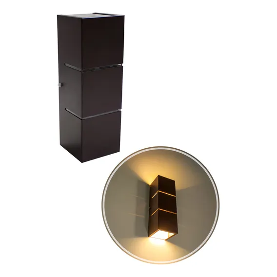 Arandela Focos Fachos Frisos 30cm P/ 2 Lâmpadas E27 St1286 Cor Marrom 127/220V Foto 1