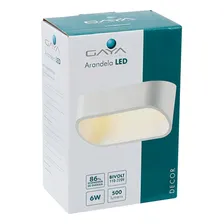 Arandela Led Branco Fosco 6w Bivolt 3000k Luz Amarela Gaya Foto mini 4