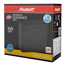 Arandela Led Elegance Due Preta Externa 3w 3000k Avant Estrutura Preto Foto mini 4