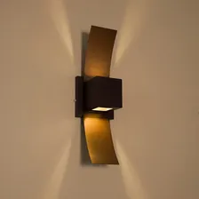Arandela Luminária Aba Externa Parede Muro Efeito 2 Focos Cor Marrom 110V/220V (Bivolt) Foto  mini 1