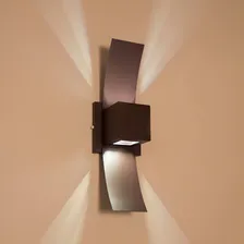 Arandela Luminária Aba Externa Parede Muro Efeito 2 Focos Cor Marrom 110V/220V (Bivolt) Foto mini 3