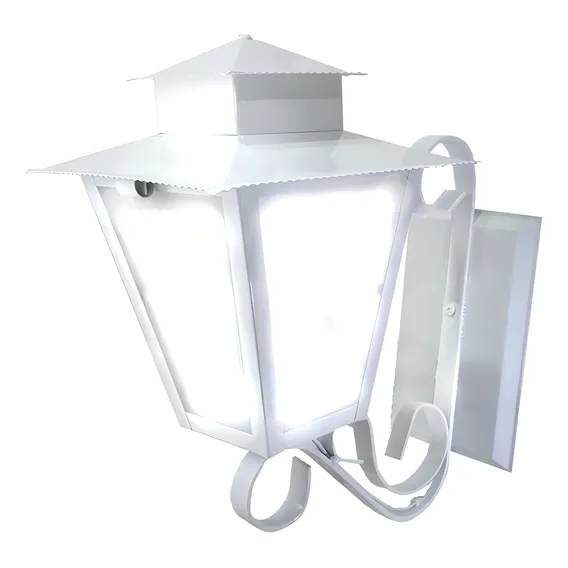 Arandela Luminária Colonial Antiga Quadrada L5b Branca Cor Branco 110V/220V Foto 1