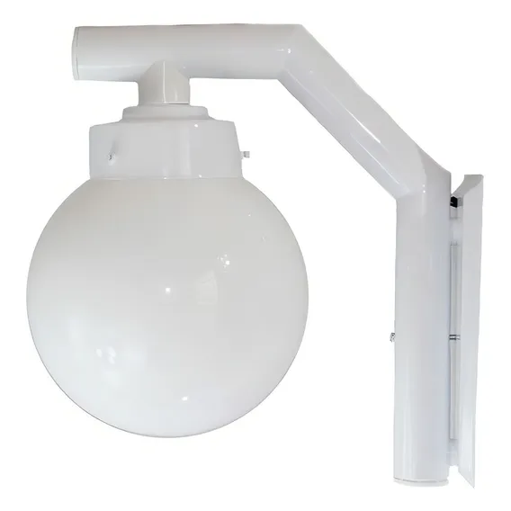 Arandela Luminária Colonial Globo Leitoso 210 Branca Foto 1